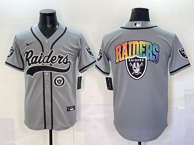 Men 2025 Oakland Raiders Blank Grey 3th generation Joint Name Nike Limited NFL Jersey style 068